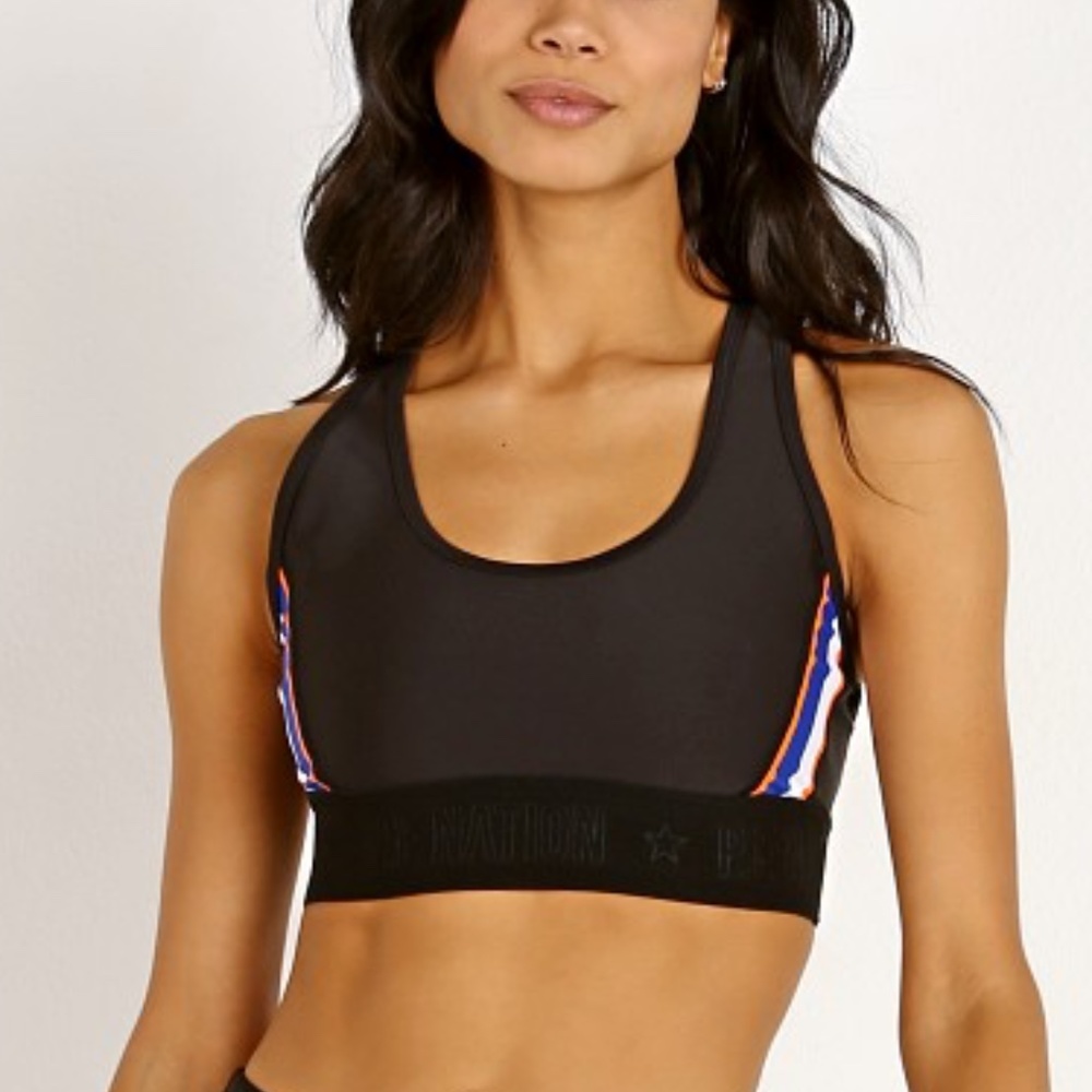 PE NATION The Triple Play Crop Black SMALL